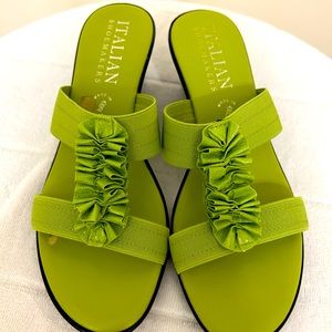 Italian Shoemakers Fun Lime green sandals , size 6 in good used condition